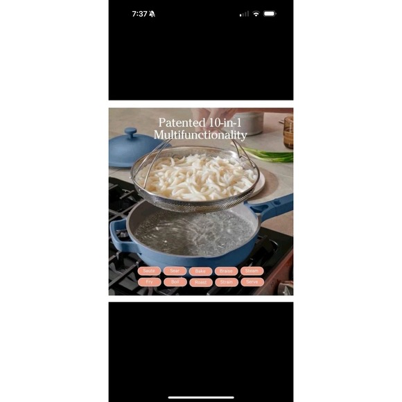 Our Place 10.5-Inch Ceramic Nonstick Skillet Pan, Toxin-Free Blue Salt New - Picture 2 of 4